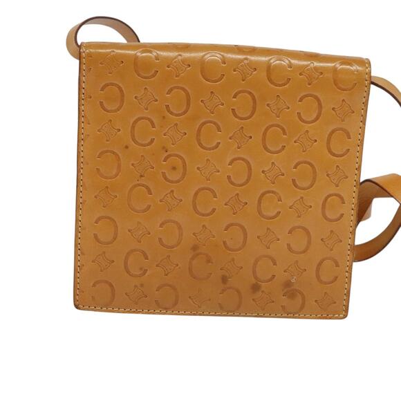 CELINE C Macadam Canvas Shoulder Bag Leather Brown Gold - Picture 3 of 12